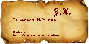 Zuberecz Mínea névjegykártya